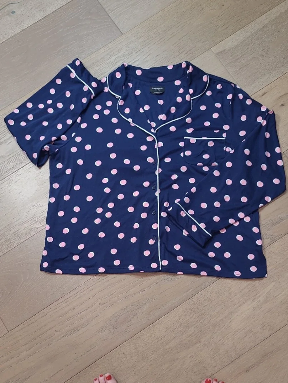 kate spade New York Pajamas Women's sz XL Dream a Little Dream Polka Dot Navy